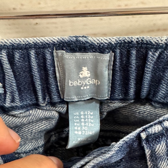 Bundle of 4 Kids Girls Denim Cargo Pants Set Baby Gap, Old Navy size 6-12 month - Picture 6 of 12